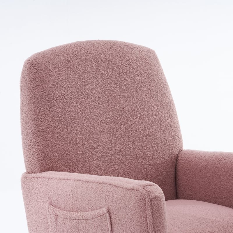 Fabric Nursery Rocking Chair With Adjustable Footrest