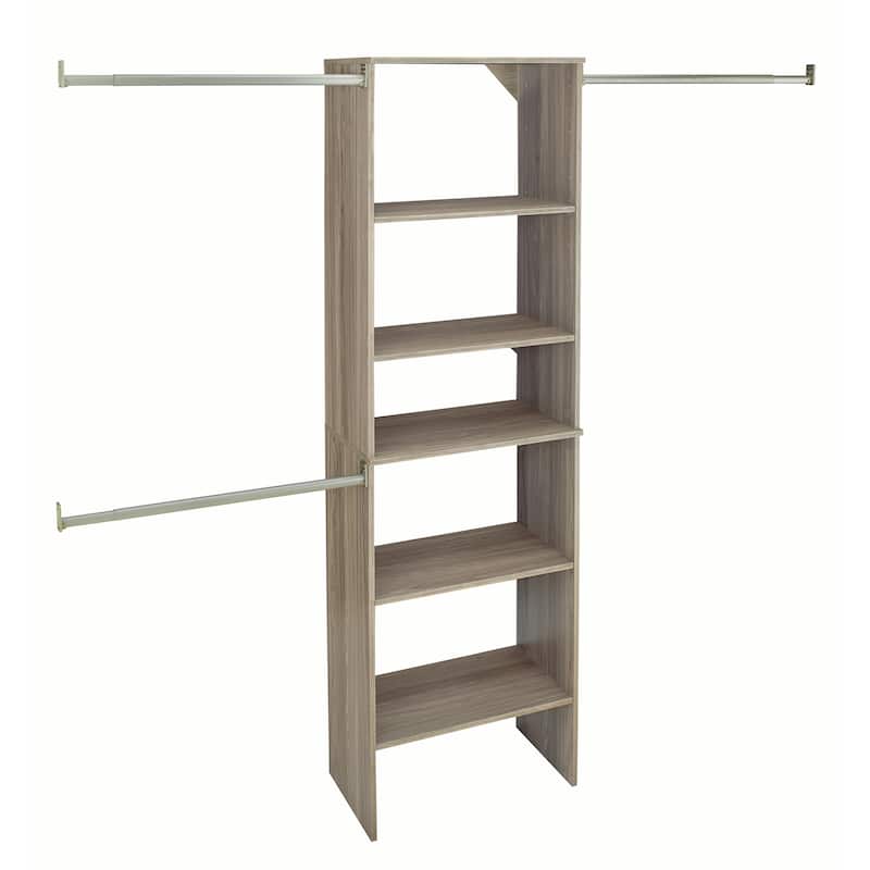 ClosetMaid SuiteSymphony 25-inch Wide Starter Tower Closet Organizer - Natural Gray