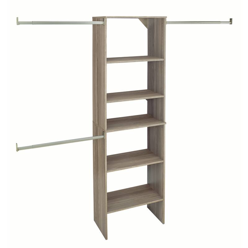 ClosetMaid SuiteSymphony 25-inch Wide Starter Tower Closet Organizer - Natural Gray