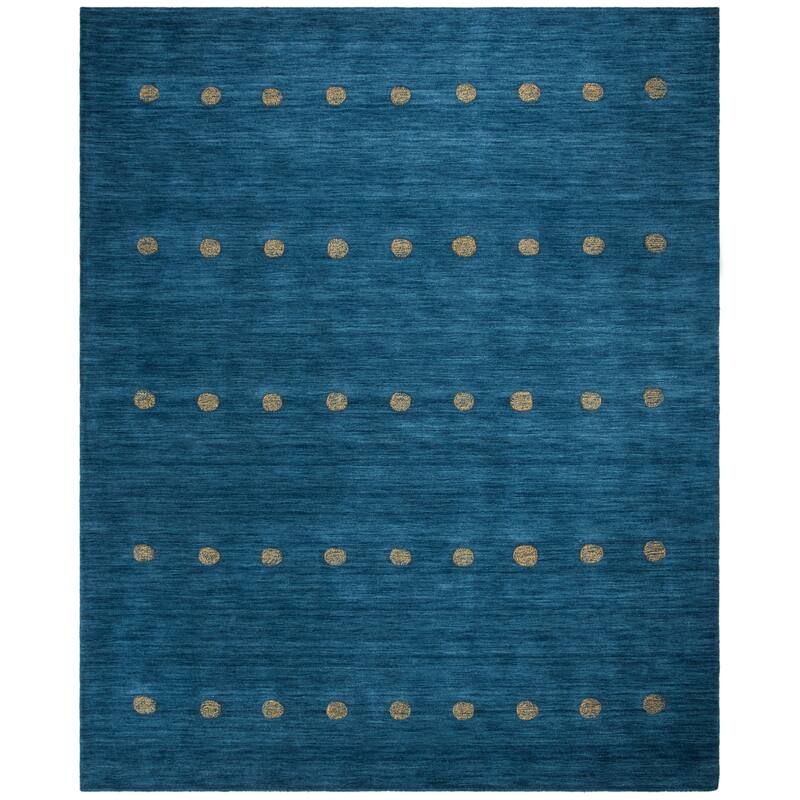 SAFAVIEH Handmade Himalaya Poppy Glossary Modern Wool Rug - 9' x 12' - Blue