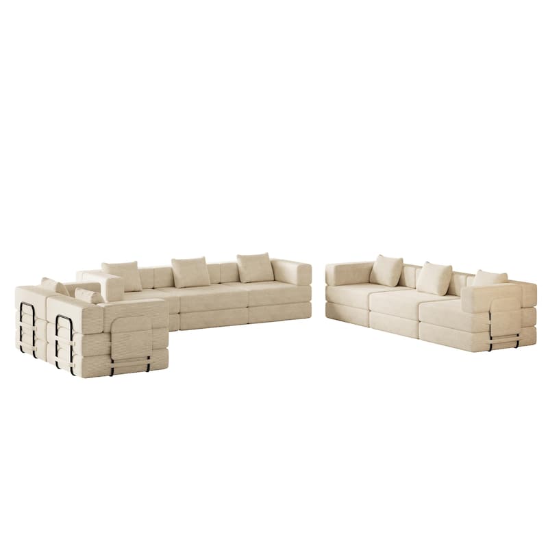 Oversized Corduroy Modular Splicing Sectional Sofa, Freely Combined
