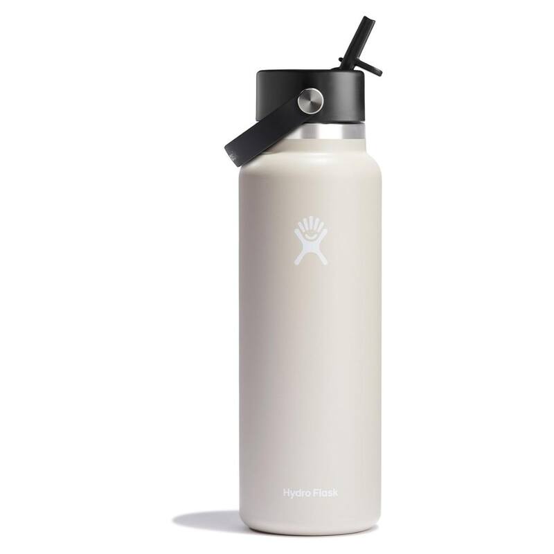 Hydro Flask Wide Mouth Insulated Bottle with Flex Straw Cap, 40oz, Oat