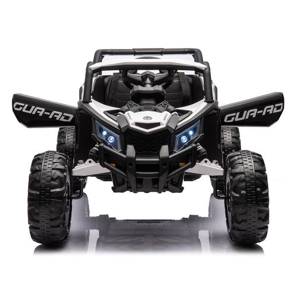 slide 2 of 45, 12V Ride On Car with Remote Control, UTV for Kids, Safety Harness, Music Player, LED Lights, Speed Switch White