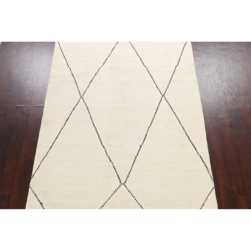 Vegetable Dye Moroccan Berber Oriental Area Rug Handmade Wool Carpet - 5'9" x 9'3"