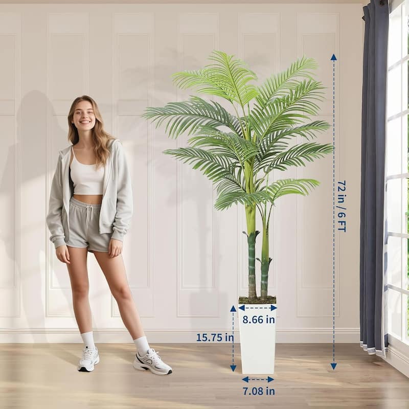 Artificial Palm Tree, Large Faux Tropical for Home Office Decor