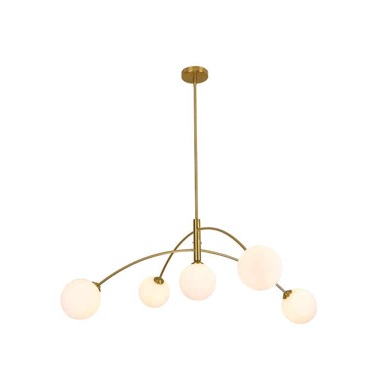 5 - Light Dimmable Modern Linear Globe Chandelier