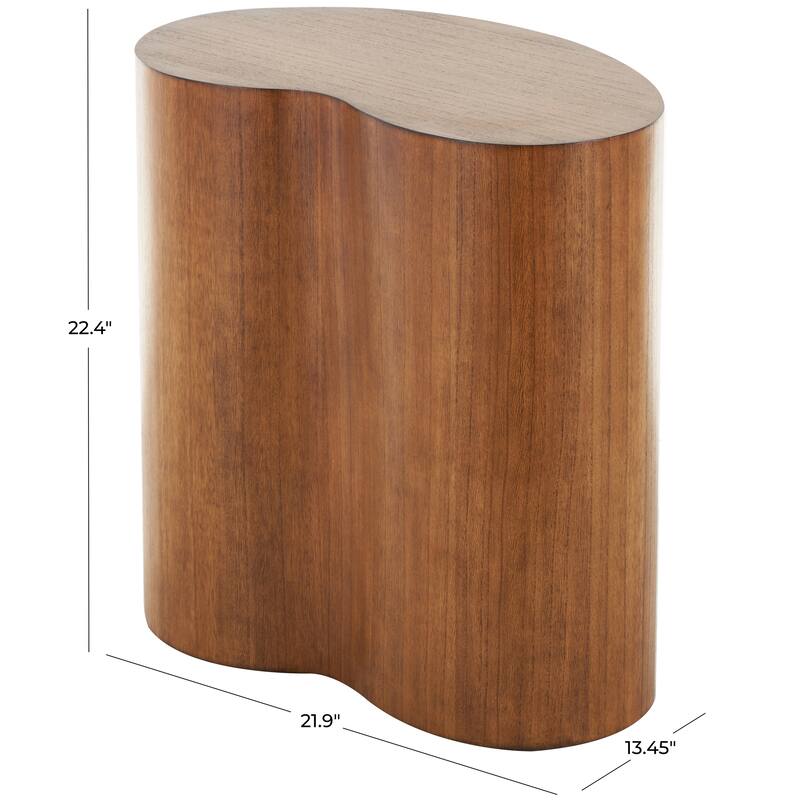 Black or Brown Wood Heart Inspired Side End Accent Table