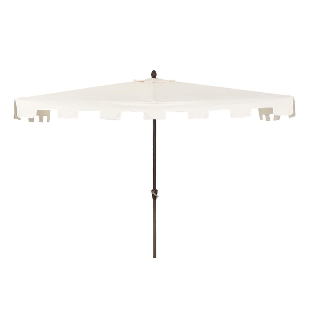 JONATHAN Y Beverly 9 ft. Classic MidCentury Rectangular Half Market Patio Umbrella with Crank, Wind Vent and UV Protection