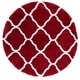 preview thumbnail 51 of 145, SAFAVIEH Hudson Shag Ariola Trellis 2-inch Thick Rug 5'3" Round - Red/Ivory