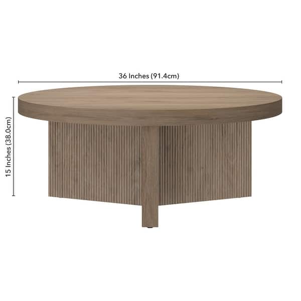 dimension image slide 2 of 3, Holm 36" Wide Round Coffee Table - 36" Wide