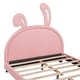 preview thumbnail 27 of 43, Modern Upholstered Leather Platform Bed, with Rabbit Ornament and Leather Headboard