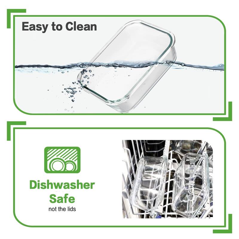 12 Sets Glass Food Storage Containers with Lids, Glass Meal Prep Containers, Airtight Glass Bento Boxes, BPA Free & Leak Proof