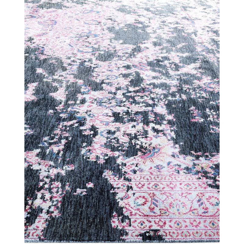 Ikat One-of-a-Kind Handmade Area Rug, Black - 9' 1" x 12' 1"