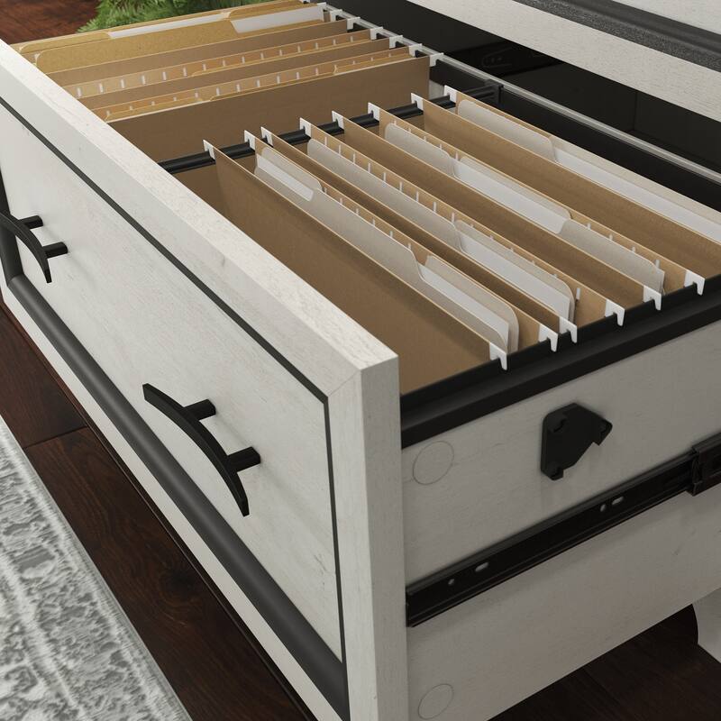 White File Cabinet with Full-Extension Drawers and Safety Interlock for Home Office