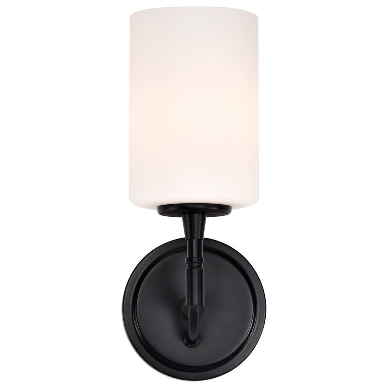 Liam 1 Light Vanity Matte Black White Opal Glass - Matte Black