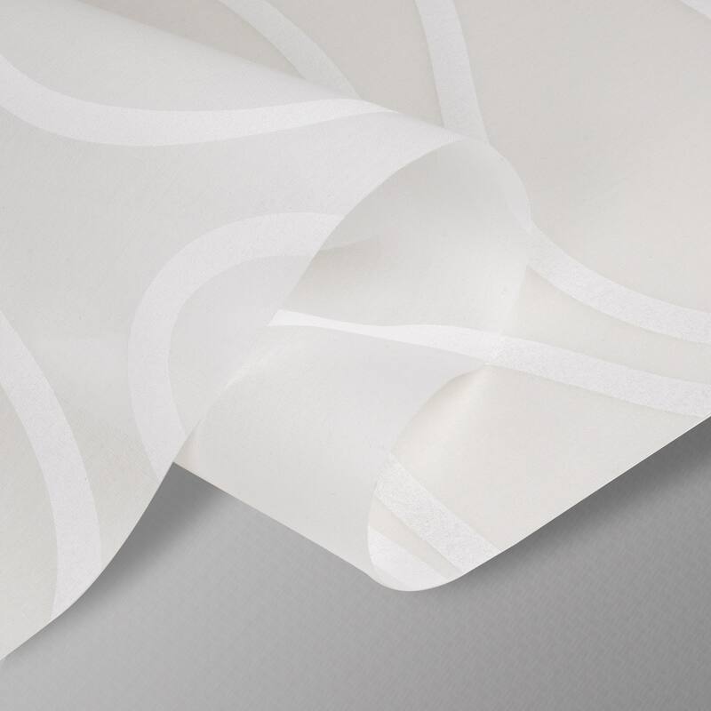 InStyleDesign 5-Panel Single Rail Panel Track Extendable 58"-110"W x 94"H, Panel width 23.5", Swhirly White, Parchment