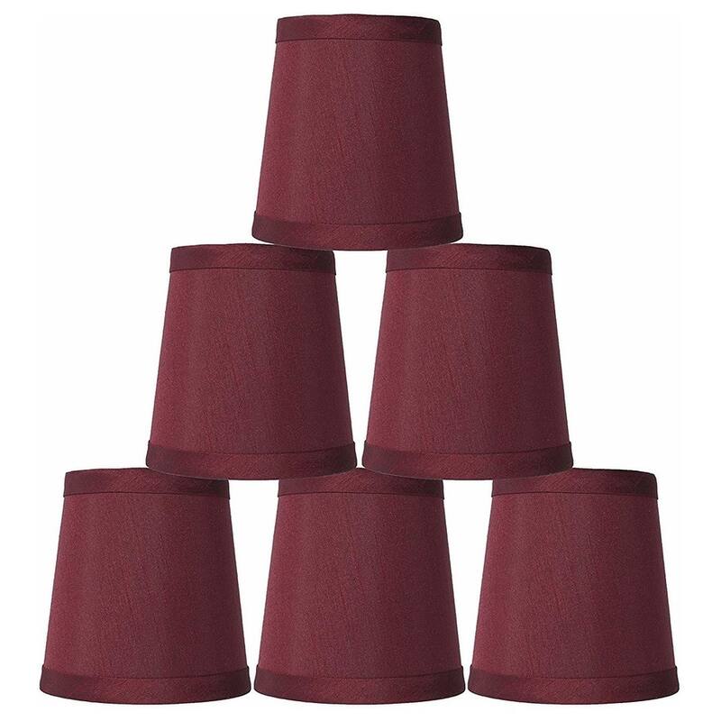 Mini Faux Silk Chandelier Lamp Shade, Clip On, 4 inch Bottom Diameter, 4.75" Height
