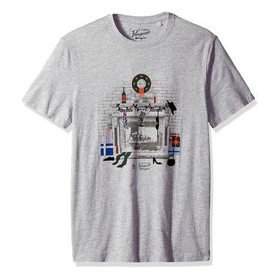 Original Penguin Mens Fireside Chats Graphic T-Shirt, Grey, Small