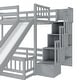 preview thumbnail 17 of 17, Twin Over Full Bunk Bed with Slide,Storage Staircase and Safety Guardrails