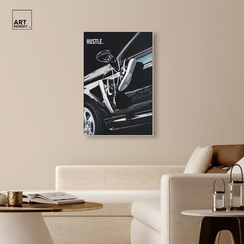 Sneaker Lace Car Canvas by Art Remedy