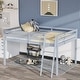 preview thumbnail 35 of 57, Espresso Wood Junior Loft Bed with Stairs for Adults, Kids and Young Teens Grey - Full