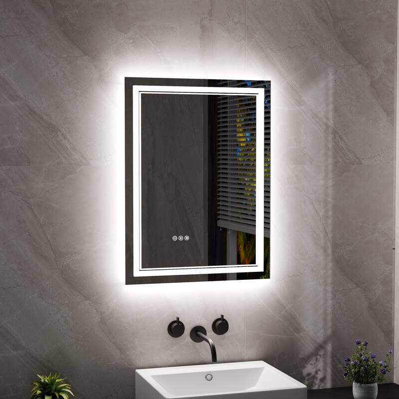 Modland Small Size LED Bathroom Mirror Back & Front Lighted Anti-Fog