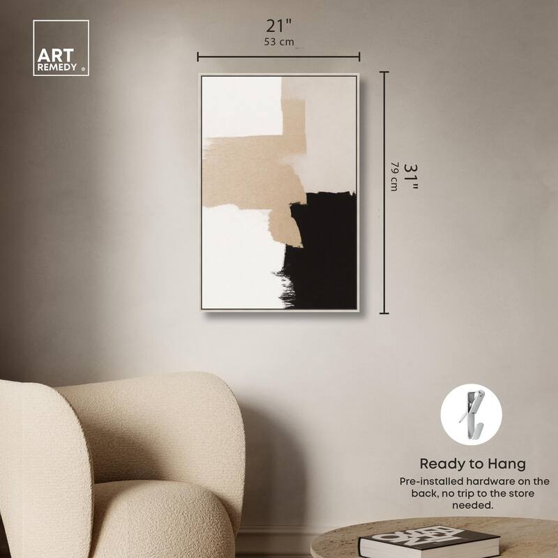 Beige and Black II Canvas by Art Remedy