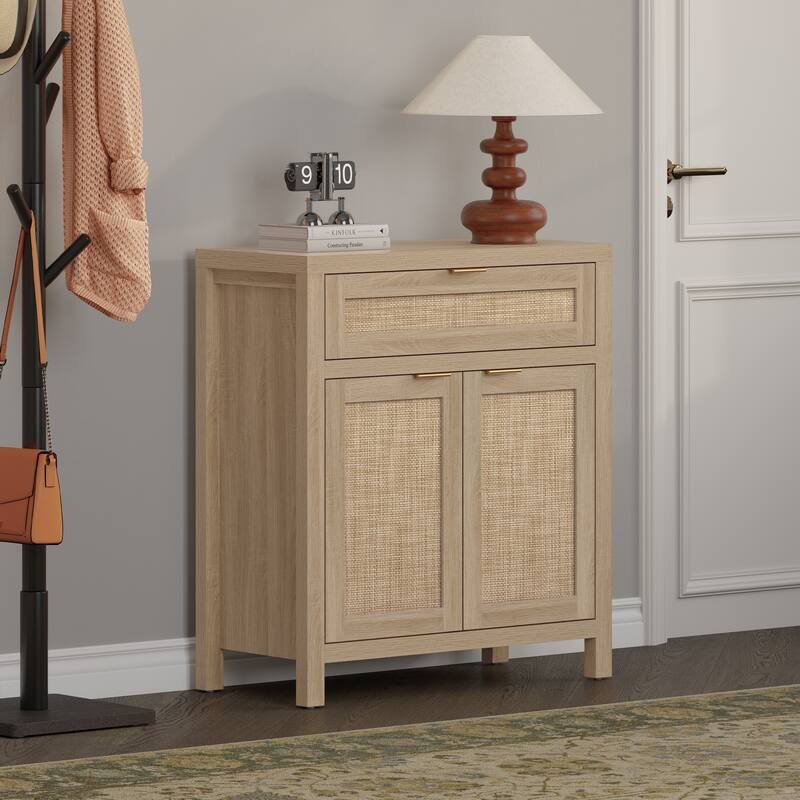 SICOTAS Farmhouse Sideboard Buffet Cabinet Set of 2 with Drawer - N/A