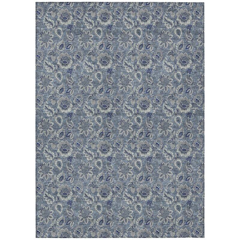 Machine Washable Indoor/ Outdoor Chantille Floral Farmhouse Rug