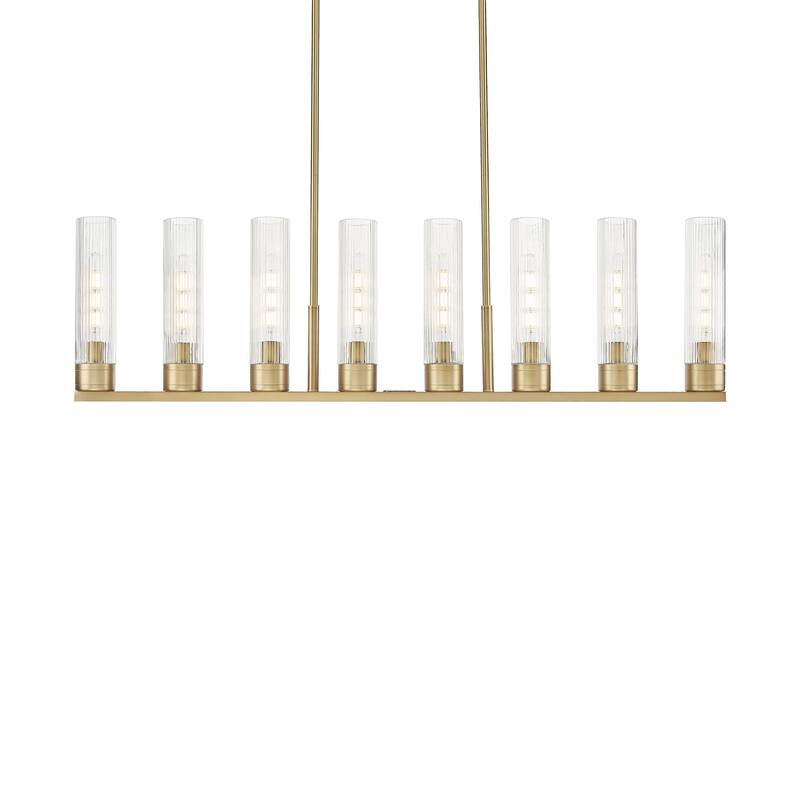 Innovations Lighting 617-8I-14-48 Boreas Linear Boreas 8 Light 48" - Brushed Brass / Striped Clear
