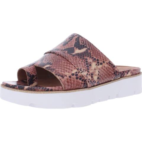 Gentle Souls by Kenneth Cole Womens Lavern Flatform Sandals Leather Snake Print - Brown Multi