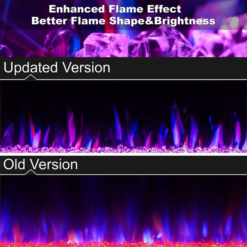 30-68" Featured Built-In Wall Fireplace with Timer / Touch Screen / Multi-Color Flame / Remote Control（750-1500W）