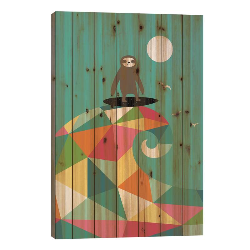 Surfs Up Print On Wood by Andy Westface - Multi-Color - 40x26x1.5