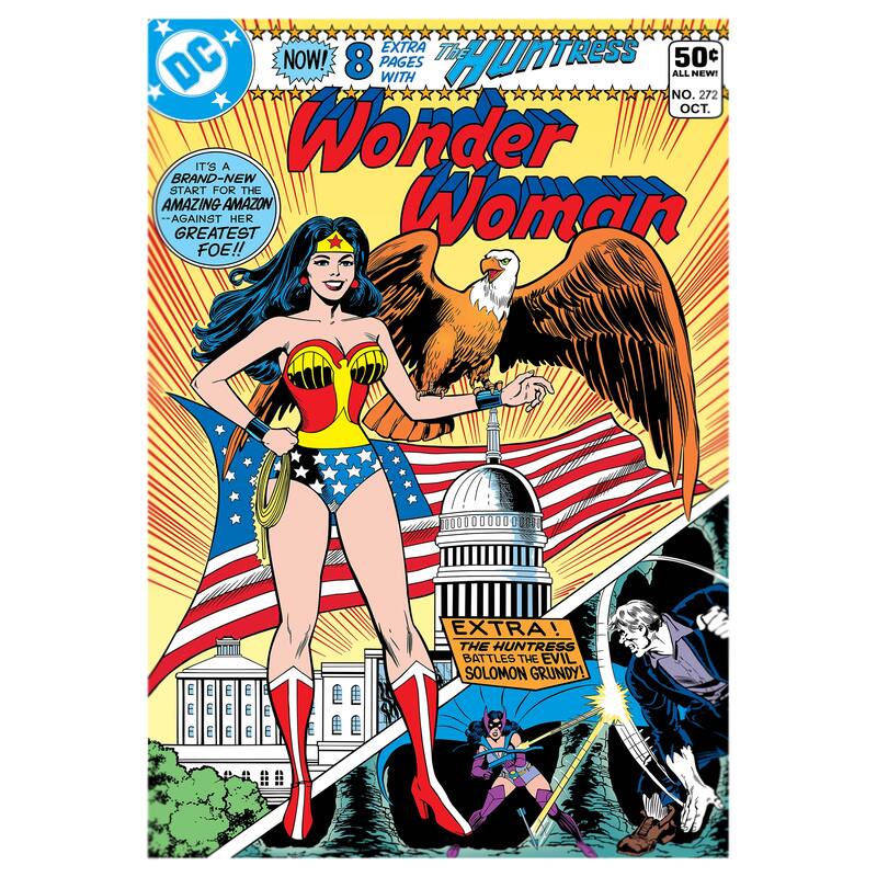 Licensed DC Comics Superhero Comic Book Cover Digital Printed Youth Area Rugs - Wonder Woman - 4' 6" x 6' 6" - Rectangle