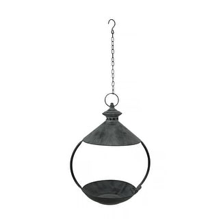 Metal Rustic Round Hanging Bird Feeder Tray Platform Outdoors Home - 16 X 13 X 9.5 inches