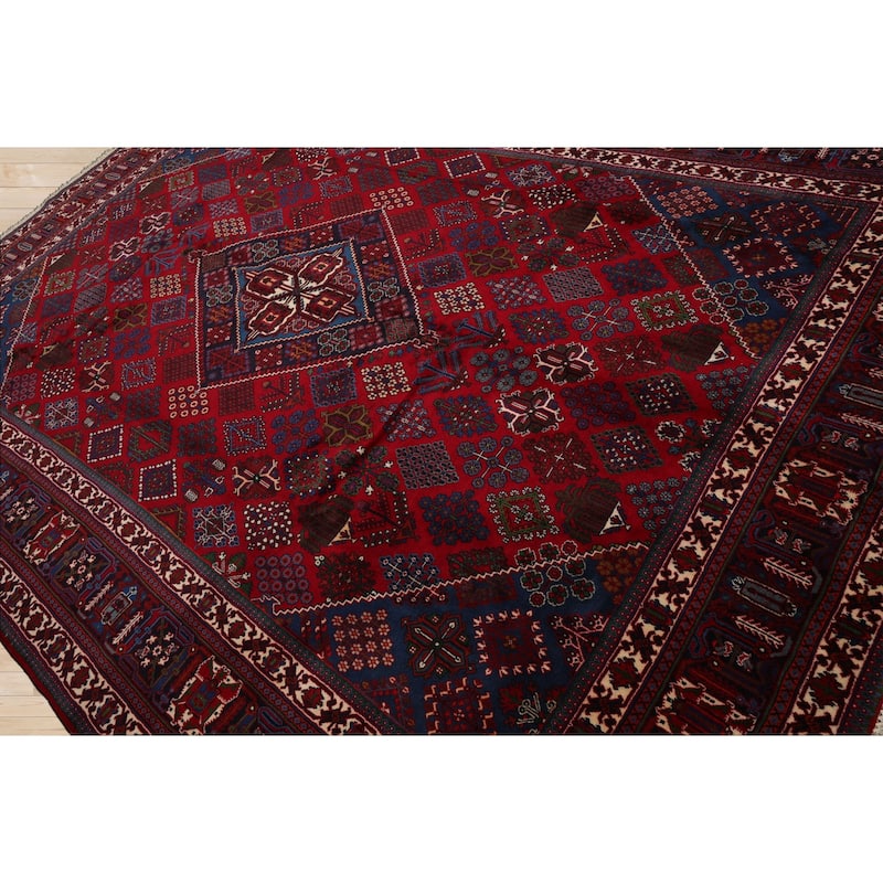 8'8''x12'6'' Hand Knotted Wool Red Heriz Traditional Rug - 8' 8'' x 12' 6''
