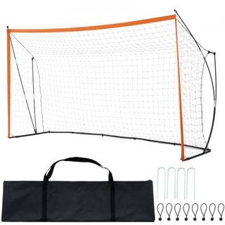 12x6 ft Portable Soccer Goal Kids Soccer Net Carry Bag Backyard Training Orange - Multi