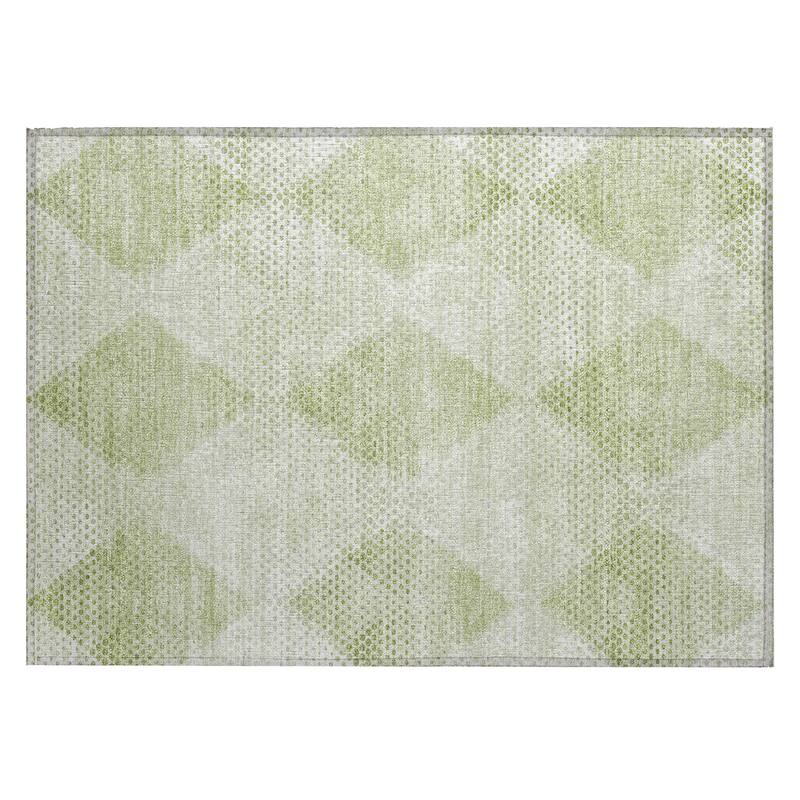 Machine Washable Indoor/ Outdoor Modern Diamonds Chantille Rug