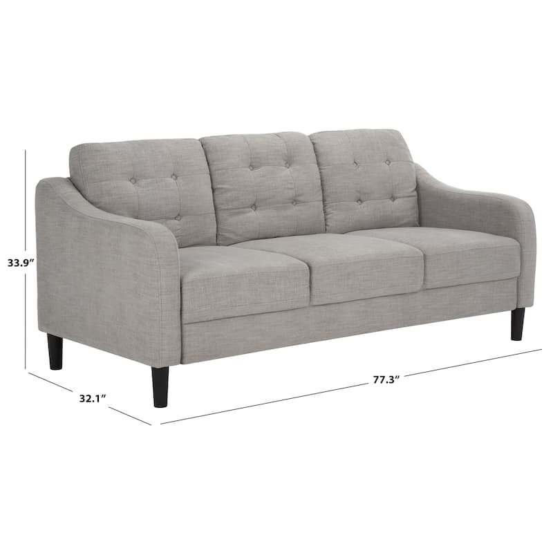 SAFAVIEH Couture Nathaniel Tufted Back 3 Seater Sofa - 77"W x 32"D x 34"H