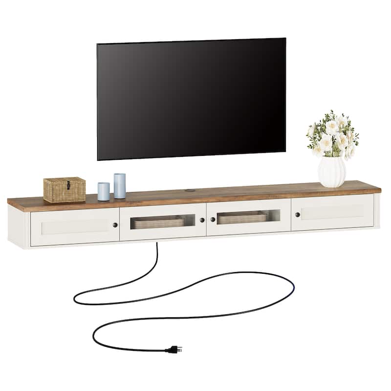 Door Floating TV Stand with Charging Station