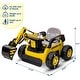 preview thumbnail 2 of 19, Ride On Excavator for Kids, 4WD Electric Excavator Toy, 12V Batter