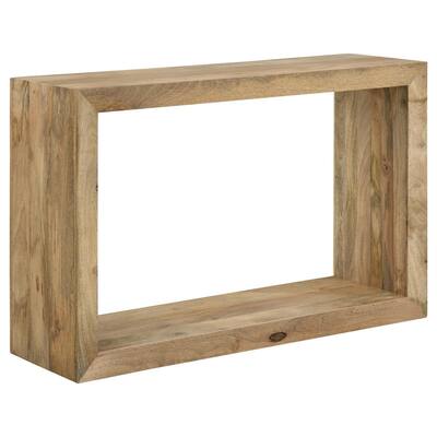 Beni 46 Inch Console Table, Rectangular Handcrafted Mango Wood Frame, Brown