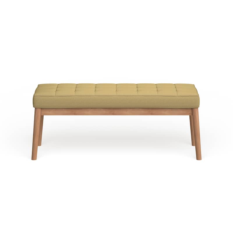 Saxon Mid-century Tufted Fabric Ottoman Bench by Christopher Knight Home - 43.00 L x 15.75 W x 17.00 H