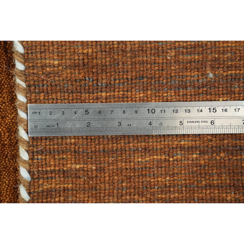 Hand Knotted Oriental 100% Wool Carpet Tribal Animal Pictorial Oranges & Rust Gabbeh Area Rug - 8' 0'' X 8' 2''