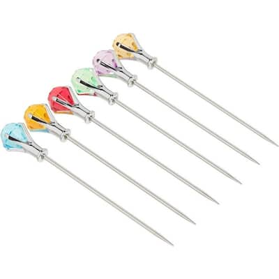 Prodyne DM-6-C Colorful Head Martini Picks Acrylic And Stainless Steel
