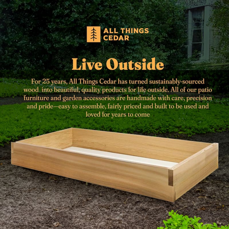 All Things Cedar 4-ft X 2-ft Raised Garden Planter Bed, Western Red Cedar Build - 10