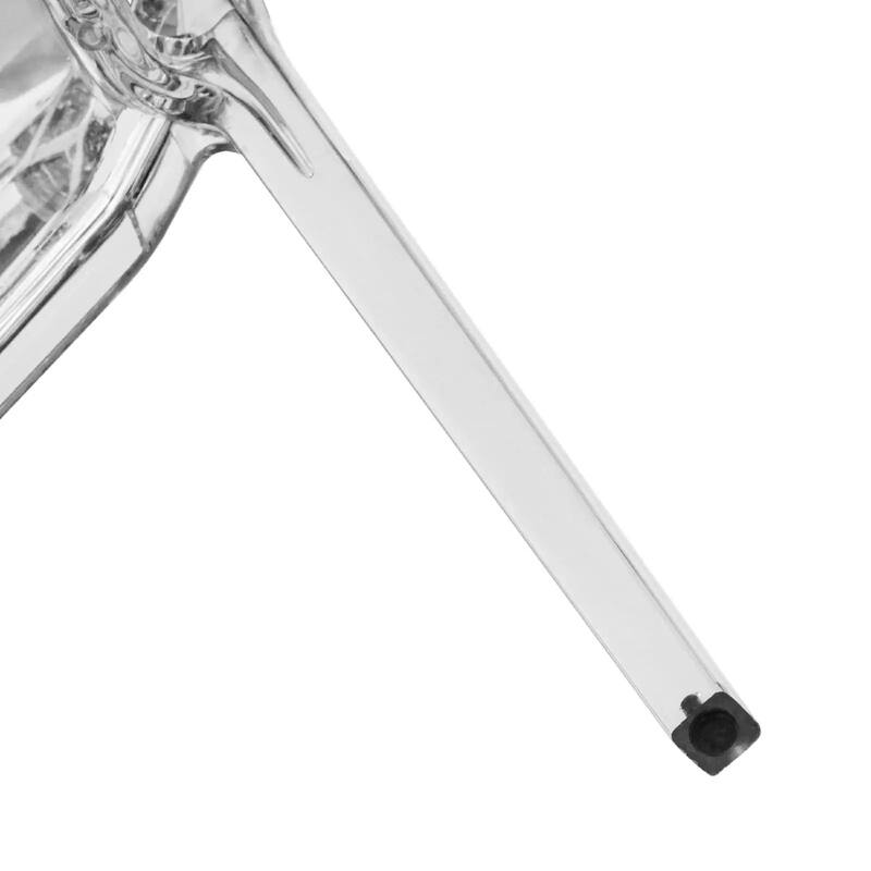 Dynamic Transparent Lucite Honeycomb Cut-Out Seamless Stackable Dining Accent Chair Set of 2