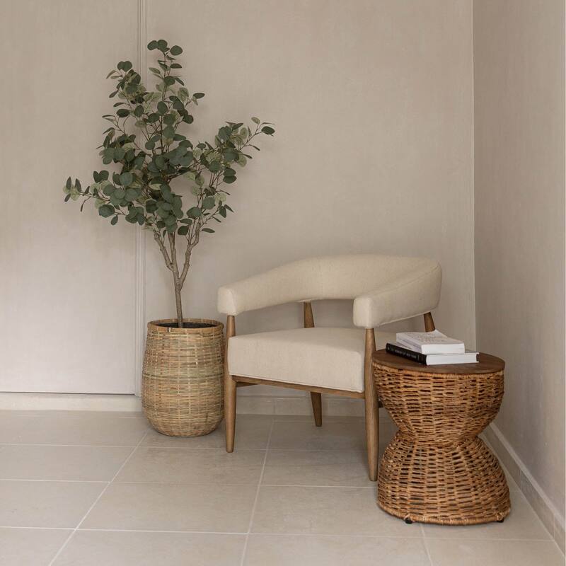 Patio Bamboo Indoor Basket Pot, Natural