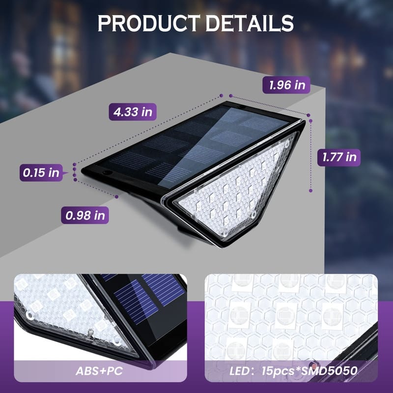 6 Pack Outdoor Solar Step Lights RGB Color Changing, Waterproof