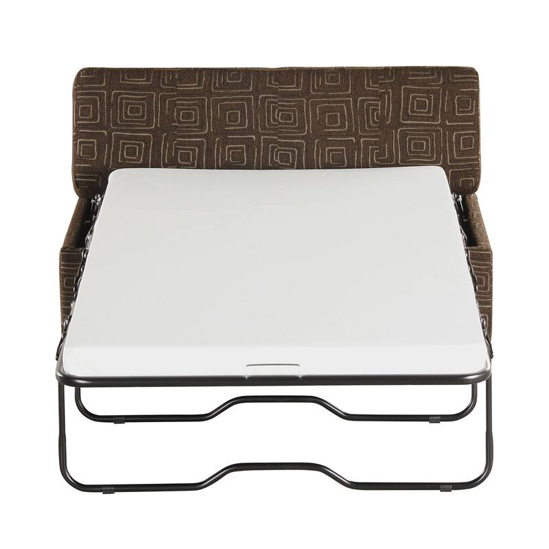Roomfitters Twin Size Folding Ottoman Sleeper Bed with Mattress, Compact Convertible Guest Bed for Living Room